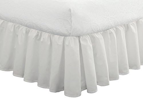  Bedding Ruffled Bedskirt, Classic 14” Drop Length, Gathered Styling, Queen, Ivory (FRE30114IVOR03)