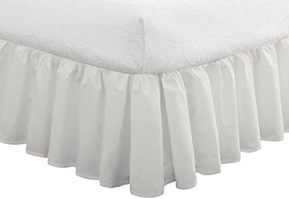  Bedding Ruffled Bedskirt, Classic 14” Drop Length, Gathered Styling, Queen, Ivory (FRE30114IVOR03)