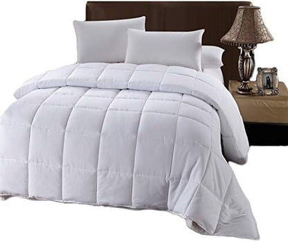  Down Alternative Comforter (King-Calking, 106x90) 60-Ounces Of Fill, Solid Baffle Box Pattern, Soft And Fluffy Hotel Style Duvet Insert With Corner Ties, White