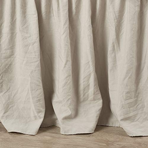  Ruched Ruffle Elastic Easy Wrap Around Bedskirt, Queen/King/Cal King, Neutral