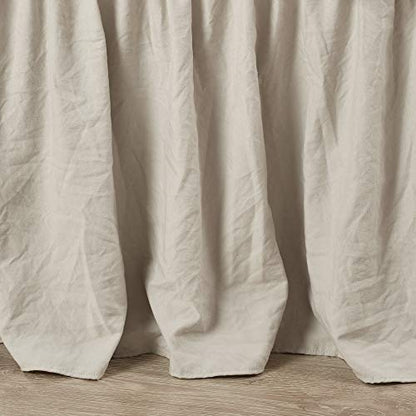  Ruched Ruffle Elastic Easy Wrap Around Bedskirt, Queen/King/Cal King, Neutral