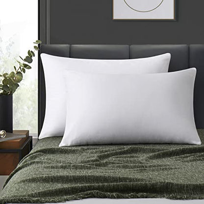  LOSAFEFE 100% Cotton Zippered Pillow Cases Standard Size Set Of 2, Super Soft & Breathable Pillow Protectors With Zipper, White Pillow Case Covers 20x26 Inches