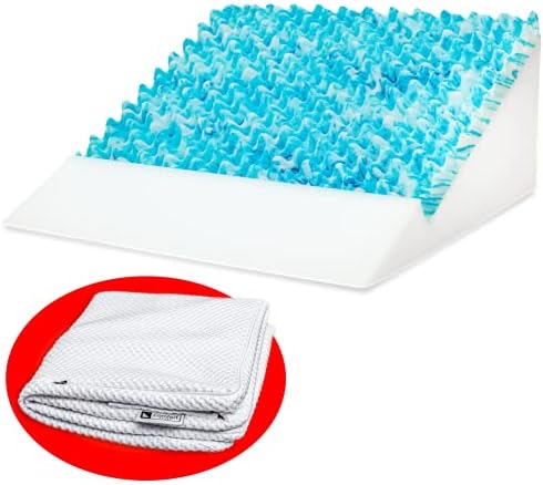  COMFORT WEDGE™ Pillow For Sleeping, Sleep Apnea, Snoring, GERD, Acid Reflux — Memory Foam Bed Wedge Pillow With Orthopedic Support For Surgery Recovery — Triangle Back Pillow For Bed 12" Elevation