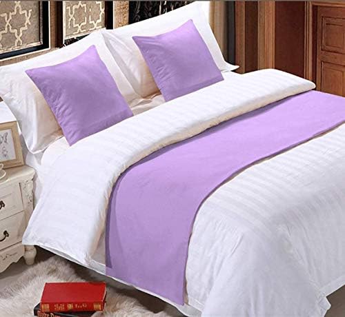  Sheets N More 800 Thread Count Solid 1 Piece 18" Bed Runner Scarf Protector Slipcover Bed Decorative Scarf (Queen (90 X 18), Red)