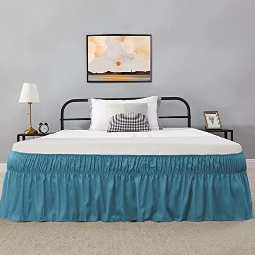  Bed Skirt Queen Size 15-16 Inch Drop Dust Ruffle Premium Soft And Cozy Brushed Microfiber Three Fabric Sides Wrap Around With Elastic No Top Easy On Queen/King Blush Pink