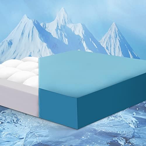  ELEMUSE Twin XL Cooling Mattress Topper For College Dorm, Thick Extra Long Twin Mattress Pad Cover For Back Pain, Plush Soft Pillowtop With Elastic Deep Pocket, Overfilled Down Alternative Filling