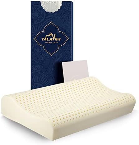  TALATEX 100% Natural Premium Latex Pillow, Adjustable Dunlop Pillow Helps Relieve Pressure, Neck And Shoulder Pain, No Toxic Memory Foam Chemicals, Perfect Package Best Gift