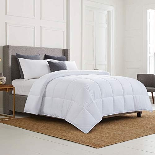  HOMBYS Ultra Soft Lightweight Viscose From Bamboo-Filled White Oversized King Comforter 120x120, Quilted Summer Down Alternative Comforter Duvet Insert, 8 Corner Ties