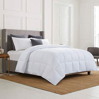  HOMBYS Ultra Soft Lightweight Viscose From Bamboo-Filled White Oversized King Comforter 120x120, Quilted Summer Down Alternative Comforter Duvet Insert, 8 Corner Ties