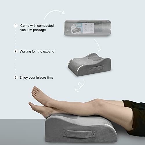  LightEase Post-Surgery Leg, Knee, Ankle Elevation Pillow, Memory Foam Leg Elevating Pillow For Injure, Sleeping, Reduce Swelling