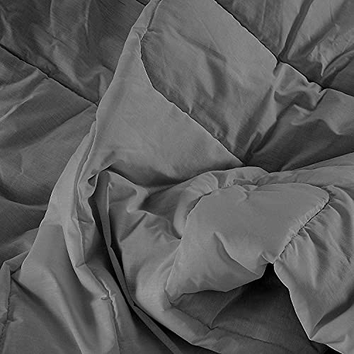  Lux Decor Collection King Comforter - Quilted Duvet Insert With Corner Tabs - Box Stitched Down Alternative Comforter - All Season Duvet Insert (King, Grey)