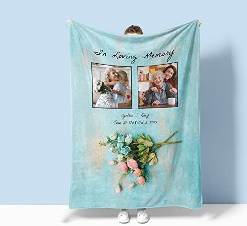  Personalized Memorial Blanket Collection, Custom Keepsake Throw, Sympathy Gift, Remembrance Gift, Memory Gifts (Design 1, 50" X 60" Medium Minky Fleece)…