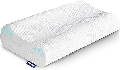  Lomenmon Side Sleeper Pillow For Neck And Shoulder Pain, Adjustable Soft And Firm Shredded Memory Foam Pillows, Ergonomic Pillow With Washable And Removable Pillow