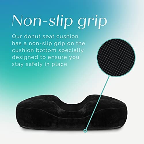  Trickonometry Donut Seat Cushion: Extra Firm Orthopedic Pillow- Lower Back, Hemorrhoid, Bed Sores, Pressure/ Pain Relief, Pregnancy, Postpartum, Surgery, Coccyx, Sciatica, Prostate (White) (Burgundy)﻿