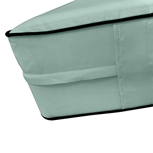  PROLINEMAX Style6 Twin-XL Size 4PC Contrast Pipe Trim Outdoor Daybed Mattress Bolster Pillow Fitted Sheet Slip Cover ONLY AD002