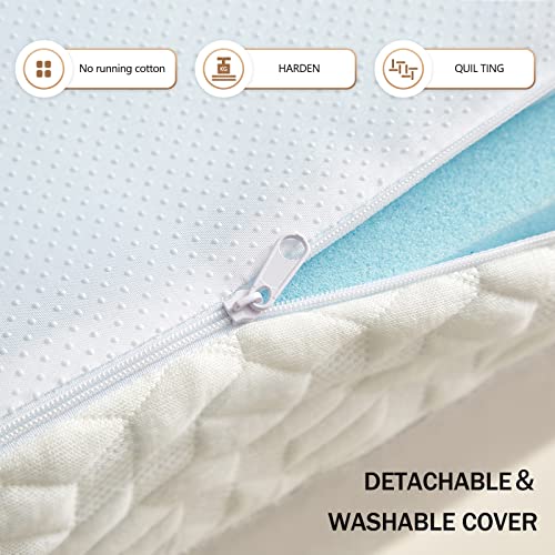  Queen Size 3 Inch Memory Foam Mattress Topper Queen Size, Gel-Infused Cooling Bed Topper With Removable & Washable Bamboo Fiber Cover, Zipper Closure