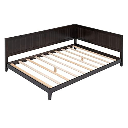  Merax Full Size Daybed, Wood Full Daybed Frame With Headboard, Full Size Sofa Bed, Perfect For Lounging, Sleeping Or Entertaining Guests, Espresso