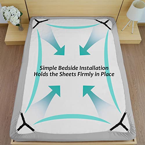  Tuyeabc Bed Sheet Holder Straps, Adjustable Elastic Bedsheet Fasteners, Mattress Corner Sheet Clips Stays Keepers, Fitted Sheet Straps, Upgraded Non-Slip Stability Triangle Buckle, Easy To Install