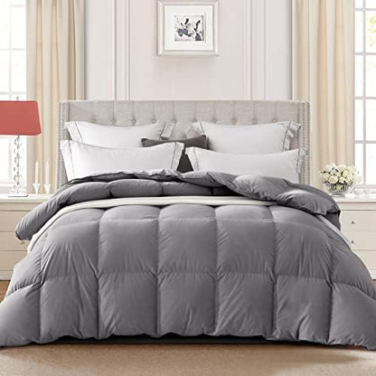  Globon Goose Down Comforter King Size All Season Duvet Insert Ultra-Soft 100% Cotton, 45OZ,650 Fill Power, Medium Warmth With Corner Tabs, White.…
