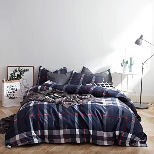  SUSYBAO Constellation Patterned Duvet Cover Queen 100% Cotton Navy Duvet Cover Set 3 Pieces 1 Navy Blue Galaxy Space Duvet Cover With Zipper Ties 2 Pillow Cases Luxury Soft Constellation Bedding Set