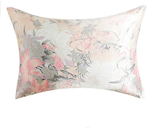  MEILIS 100% Mulberry Silk Pillow Cases Queen Size Hypoallergenic Printed Pillow Cover With Hidden Zipper