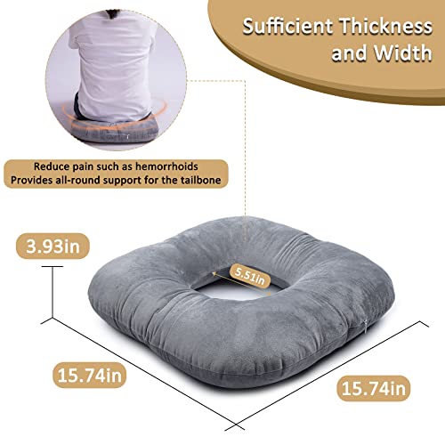  Hshbxd Donut Pillow For Tailbone Pain Relief Cushion, Sciatica Pain Relief Pad For Hemorrhoids, Pregnancy, Prostate And Surgery Recovery, Cushion Suitable For Office, Long Travel, Car And Home Sofa