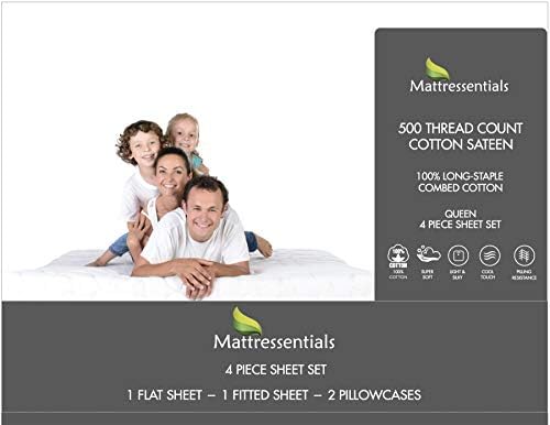  RV Short Queen Size 100% Cotton Sheets Set - 400 Thread Count - Ivory - 4pc Long Staple Combed Cotton Bed Sheets - Breathable, Sateen Weave For Soft & Silky Feel, Fits Mattress Up To 16'' Deep Pocket