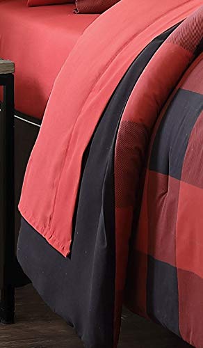  Buffalo Plaid 5pc Red And Black Bed In A Bag