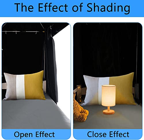  Joylife Bed Canopy Bed Curtains Set Black Bed Canopy For Girls, Canopy Curtains And Bed Canopy, Bed Canopy Curtains For Home Decorations (Pure Black, California King/King)