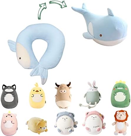  Stocaggio 2-in-1 Travel Pillow For Kids - Soft And Adorable Animals Plush That Converts Into A U-Shaped Neck Pillow For Ultimate Comfort During Airplane, Car, Train, Or Bus Trip - Unicorn