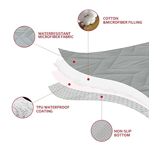  Waterproof Blanket Dog Bed Cover With Non-Skid Bottom, Couch Cover For Dogs, Mattress Protector Furniture Protector, Bed Couch Sofa(52" X 82") Grey