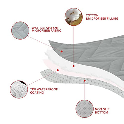  Waterproof Blanket Dog Bed Cover With Non-Skid Bottom, Couch Cover For Dogs, Mattress Protector Furniture Protector, Bed Couch Sofa(52" X 82") Grey