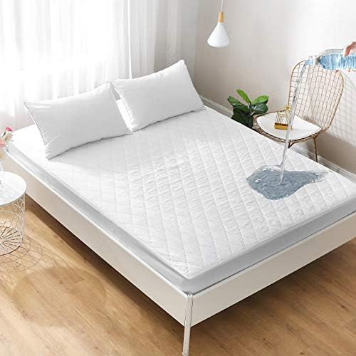  Twin XL Mattress Protector Waterproof Quilted Mattress Pad Cover Fitted Sheet Style 18" Deep Pocket Gray Twin Extra Long Size