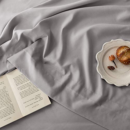  LBRO2M Bed Sheets Set Full Size 6 Piece 16 Inches Deep Pocket 1800 Thread Count 100% Microfiber Sheet,Bedding Super Soft Comfortable, Cool Warm,（Grey）