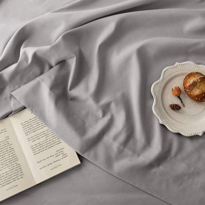  LBRO2M Bed Sheets Set Full Size 6 Piece 16 Inches Deep Pocket 1800 Thread Count 100% Microfiber Sheet,Bedding Super Soft Comfortable, Cool Warm,（Grey）