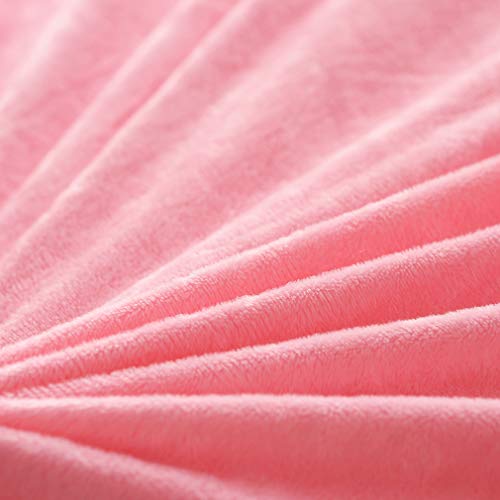 Faux Fur Velvet Fluffy Bedding Duvet Cover Set Down Comforter Quilt Cover With Pillow Shams, Ultra Soft Warm And Durable (Twin, Pink)