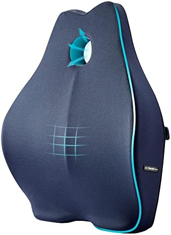  Okayday Ergonomic Lumbar Support Pillow For Office Chair Car Seat Orthopedic Memory Foam Back Cushion With Breathable Mesh Cover, Relieve Back Pain & Improve Posture, Spinal Alignment (Black)