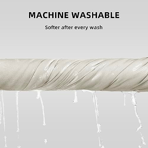  SONORO KATE 100% French Pure Linen Sheets, Breathable And Durable Line King Size Sheets, Anti-Tear Line Bed Sheets, Machine Washable, 16 Inch Deep Pocket - 4 Piece (Natural Linen, King)