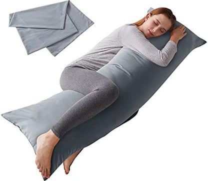  Body Pillow With Pillowcase-Soft Long Bed Pillow For Adults-Breathable Full Body Pillow Insert For Sleeping,20x54inches-Black