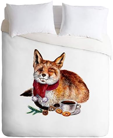  Society6 Anna Shell Winking Owl Comforter Set With Pillowcase(s), Twin, Brown