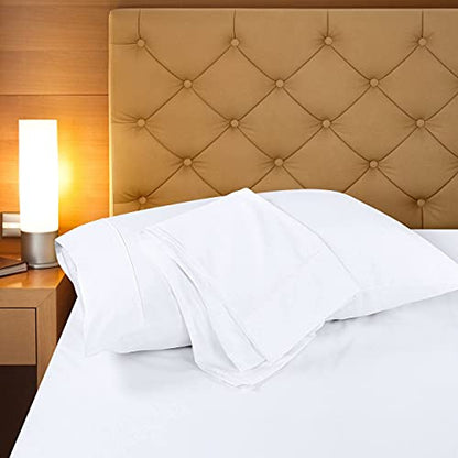  Queen Pillowcases - 12 Pack - Bulk Pillowcase Set - Envelope Closure - Soft Brushed Microfiber Fabric - Shrinkage And Fade Resistant Pillow Covers 20 X 30 Inches (Queen, White)