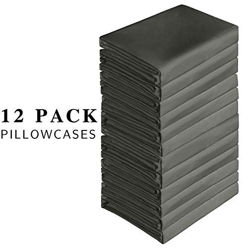 NTBAY 12 Pack 100% Brushed Microfiber Queen Pillowcases, Super Soft And Cozy, Wrinkle, Fade, Stain Resistant With Envelope Closure Pillow Cases, 20x30 Inches, Dark Grey