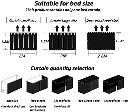  Thicker Version Bunk Bed Curtain Bed Canopy Bedroom Blackout Curtains Single Sleeper Bed Shading Curtain Dustproof Breathable Curtain Privacy Draperies Cloth Curtain Bedding For Home Students Dorm