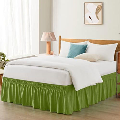  Teal Adjustable Bed Skirt For Full & Queen Size Bed - With 14 Inch Tailored Drop, Wrap Around Bed Skirts With Adjustable Elastic Belt For Easy Fitting - Wrinkle & Fade Resistant