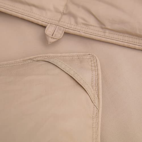  Confibona Lightweight 90% White Down Comforter/Blanket,Cooling Duvet Insert For Summer/Warm Weather,Soft Noiseless Shell,Machine Washable, Twin/Twin XL Size,Light Brown