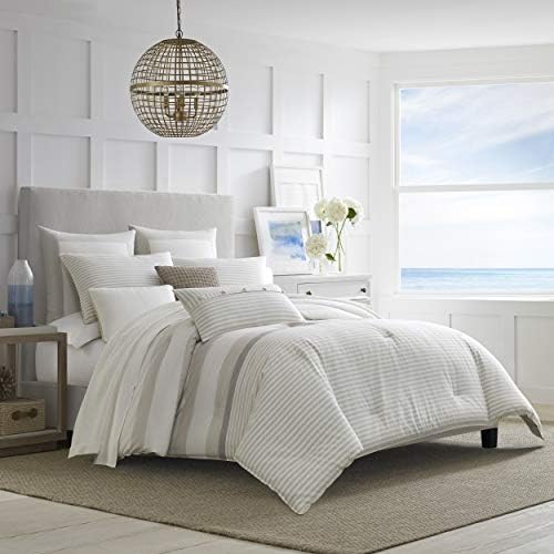 Nautica Duvet Cover Set Cotton Reversible Bedding With Matching Shams, Stylish Home Decor For All Seasons, Queen, Beige