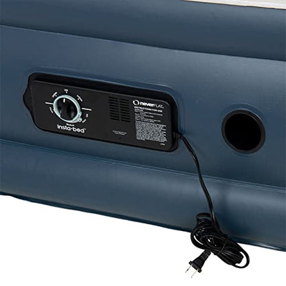  Insta-Bed 19 Inch Raised Height Queen Inflatable Air Bed Mattress With Built In NeverFlat AC Air Pump For Varying Firmness Settings With Carrying Bag
