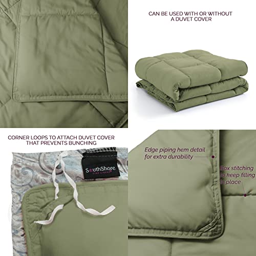  Southshore Fine Living, Inc. Vilano Springs Premium Quality Over-Sized All-Season Down-Alternative Comforter, Sage Green, Twin/Twin XL