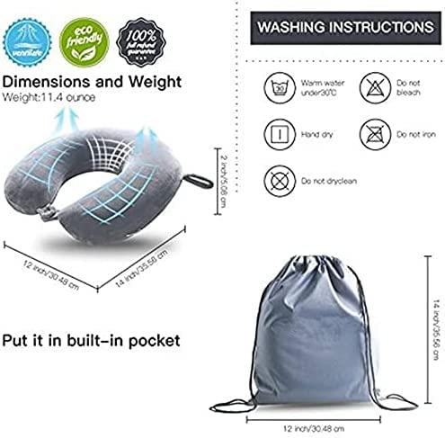  Cozy BoSpin Memory Foam Travel Pillow- Portable Neck Support Pillow On Flights, Car, And At Home, Comfortable Airplane Travel Pillow,Lightweight Quick Pack For Camping (Black)