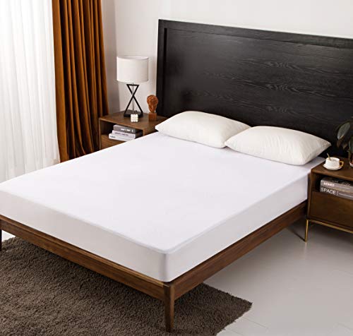  King Size Mattress Protector,100% Waterproof Mattress Cover, Soft Cotton Terry Surface, Fitted18 Deep Pocket, Breathable& Noiseless